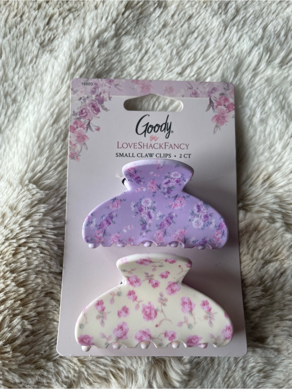 Loveshack Fancy Claw Clips - Lavender & Cream (2 Pack)